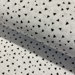 TISSU GAZE DE COTON TRIANGLE BLANC