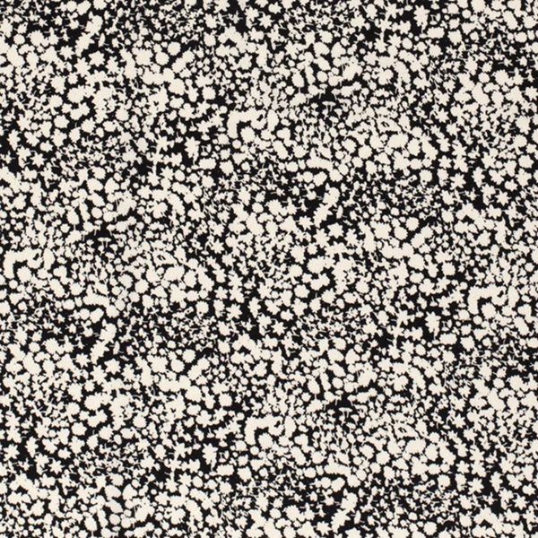 TISSU CREPE POLYESTER FEUILLAGE NOIR