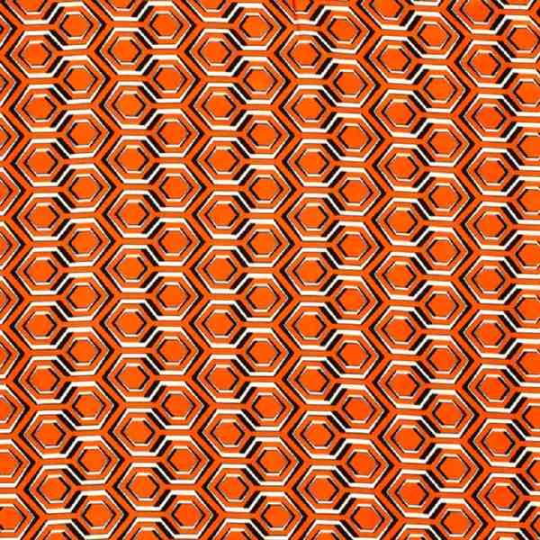 TISSU SATIN VISCOSE LABYRINTHE ORANGE