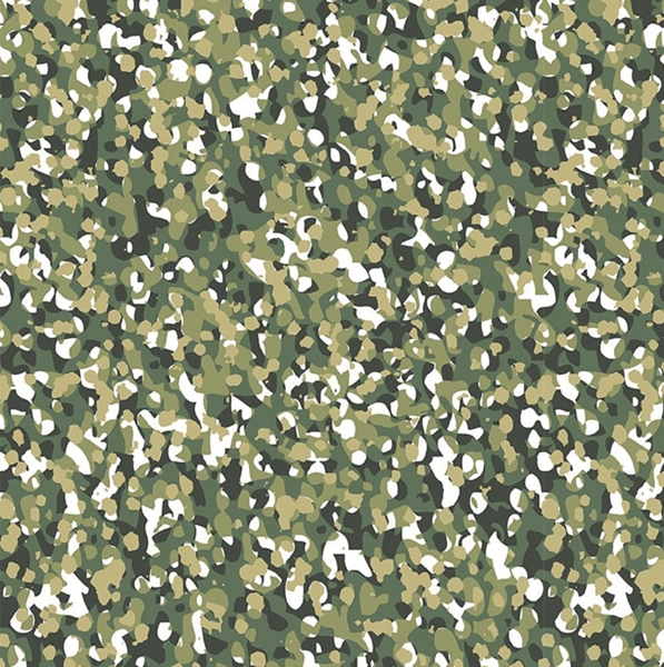 TISSU COTON ENDUIT CAMOUFLAGE VERT