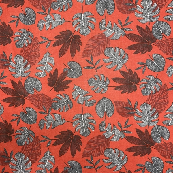 TISSU COTON SUN LEAVES CITROUILLE