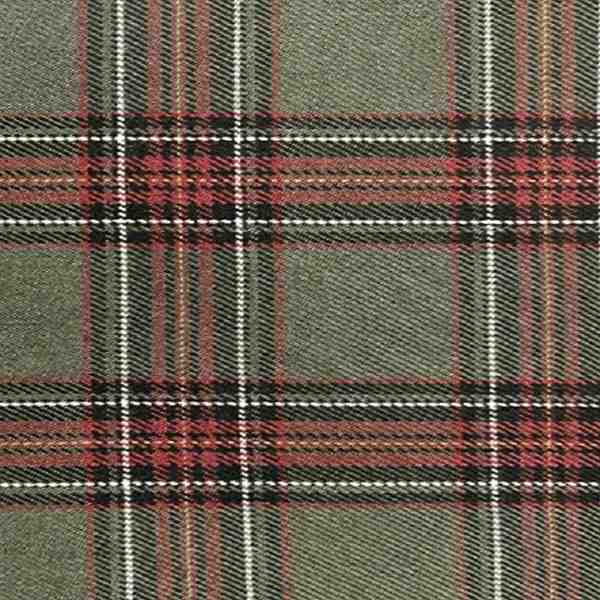 TISSU ECOSSAIS VERT KAKI ET ROUGE