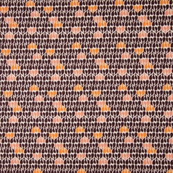 TISSU COTON GEOMETRIQUE MARRON ORANGE 