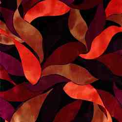 TISSU SATIN DE VISCOSE FEUILLE ROUGE ORANGE