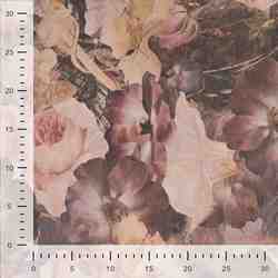TISSU SCUBA TOUCHER SOYEUX FLEUR ROSE
