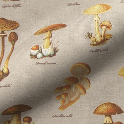 TISSU TOILE ASPECT LIN CHAMPIGNON 