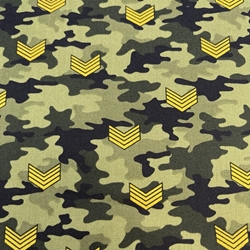 TISSU COTON IMPRIME CAMOUFLAGE ARMEE KAKI OEKOTEX