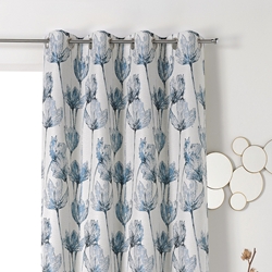 JACQUARD CORALIE FLEUR BLEU GRIS