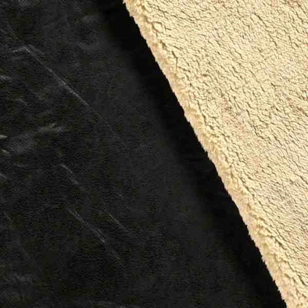 TISSU SUEDE MOUTON UNI NOIR