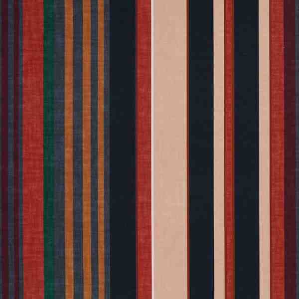 TISSU THEVENON SIEGE TOILE CADENCE TERRACOTTA NAVY