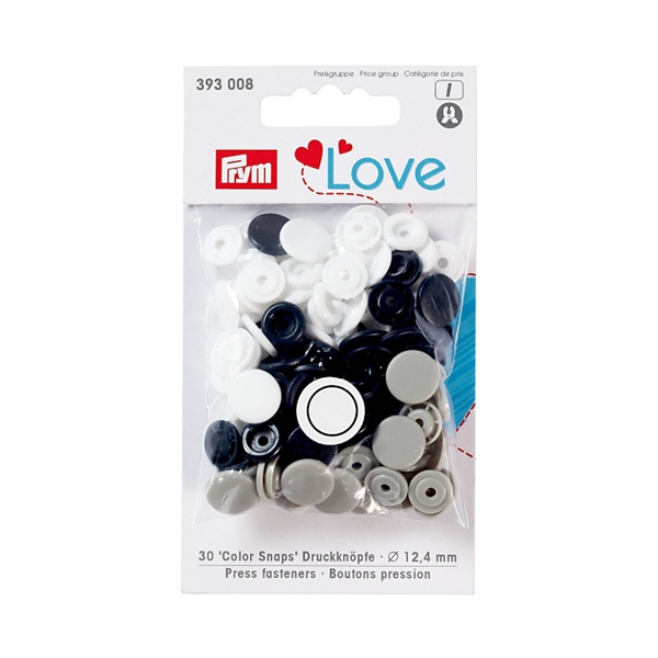 Prym Love Boutons press. plast. 12,4mm marine/gris