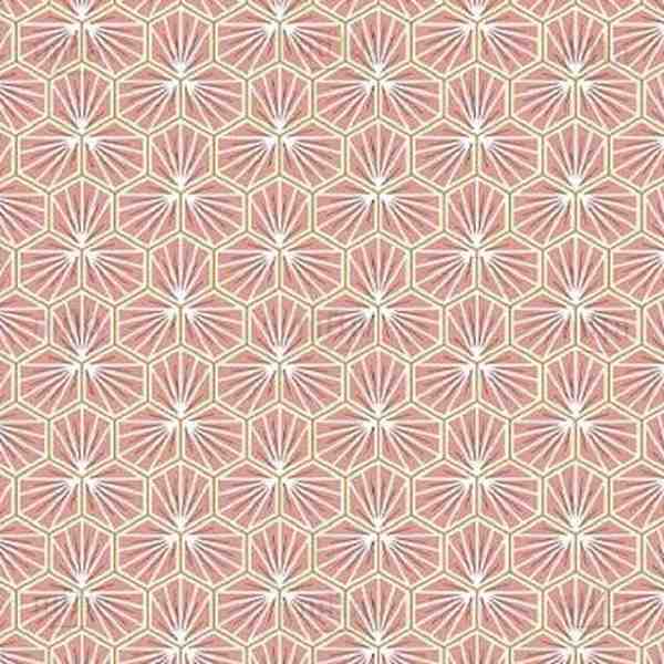 TISSU COTON ENDUIT GEOMETRIQUE RIAD CORAIL