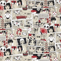 TISSU TOILE ASPECT LIN MANGA ROUGE