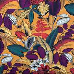 TISSU TOILE BACHETTE CABOSSE JAUNE OCRE