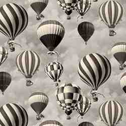 TISSU TOILE BACHETTE COTON MONTGOLFIERE NOIR BLANC
