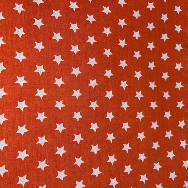 COUPON 70X45CM ETOILES BLANCHES FOND ORANGE