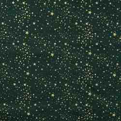 POPELINE DE COTON ETOILES DE NOEL VERT