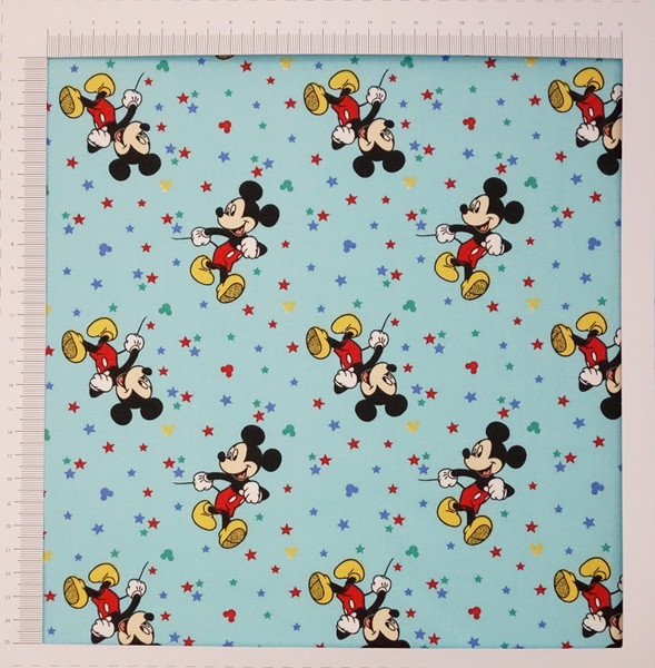 TISSU DISNEY MICKEY DANS LES ETOILES FOND BLEU