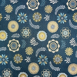 TISSU JACQUARD TAPISSERIE JARDIN  DE FLEURS JAUNES