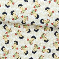 TISSU COTON FRIDA KHALO VISAGE