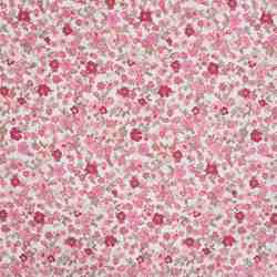 TISSU COTON IMPRIMÉ FLEURI ROSE