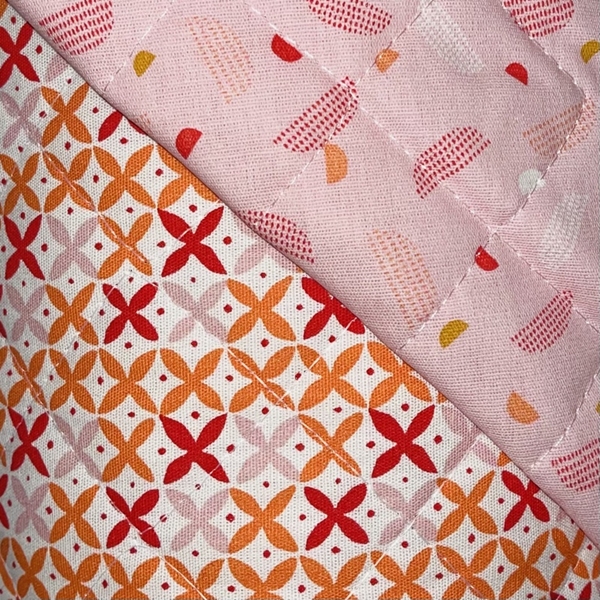 TISSU MATELASSE ENFANT COTON ROSE ORANGE