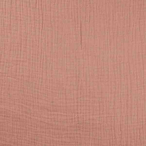 TISSU GAZE DE COTON UNIE ROSE SAUMON