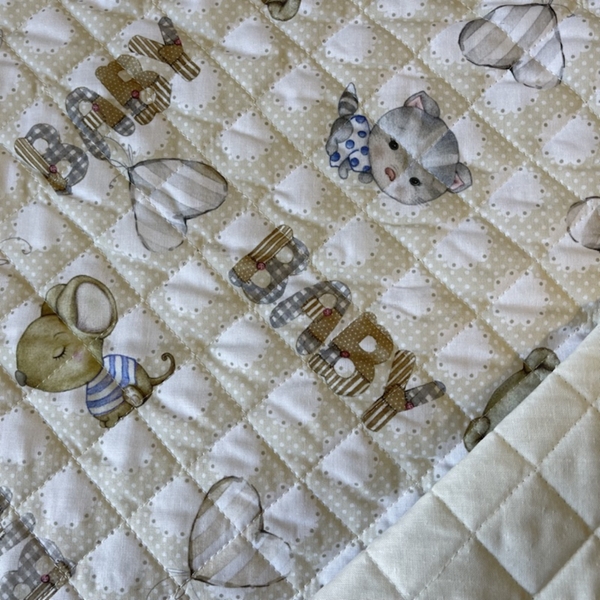 TISSU MATELASSE BABY NOUNOURS CREME GOTS