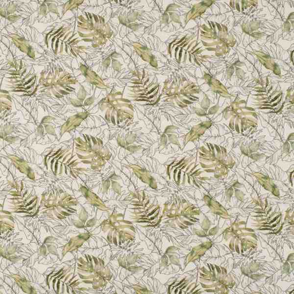 TISSU JERSEY COTON FEUILLAGE VERT