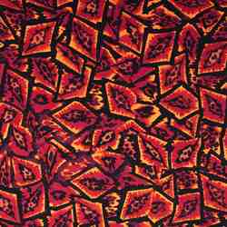 TISSU VISCOSE GEOMETRIQUE ROUGE NOIR