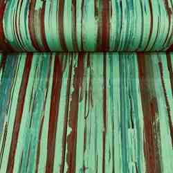 TISSU SATIN COTON RAYURE VERT MULTICOLORE
