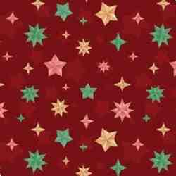 TISSU COTON MOTIFS ÉTOILES MULTIS DE NOËL