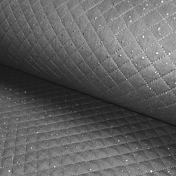 TISSU MATELASSÉ DOUBLE GAZE POINT ANTHRACITE