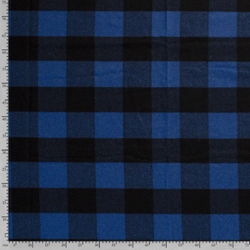 TISSU CARREAU CANADIEN BLEU NOIR