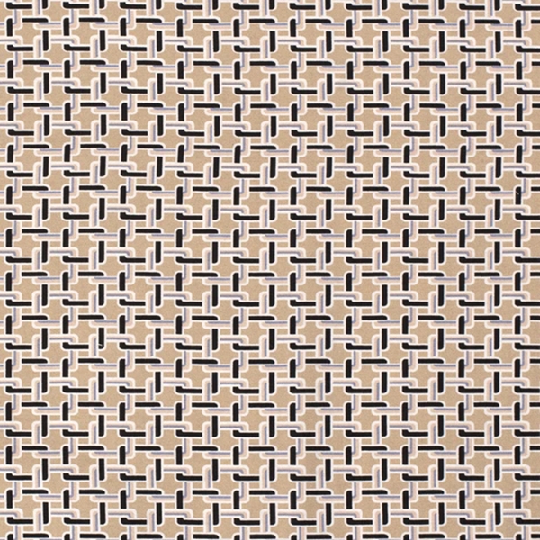 TISSU BENGALINE IMPRIME GEOMETRIQUE BEIGE