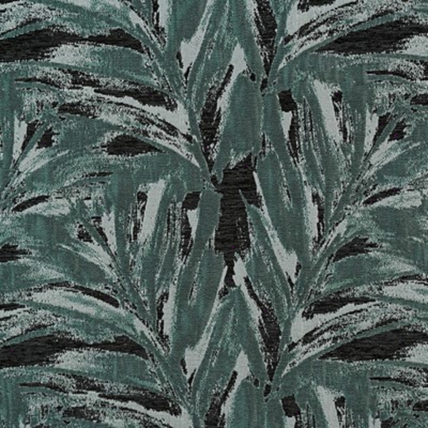 TISSU JACQUARD BRAZIL NOIR VERT