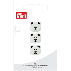 Bouton poly. ours 15mm blanc 