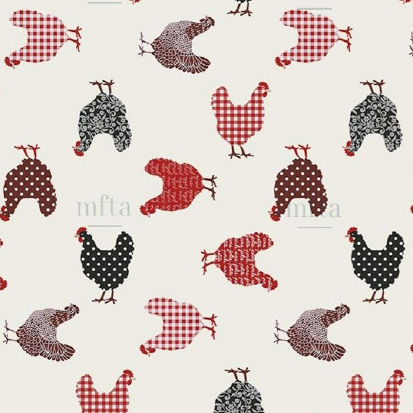 TISSU COTON MINI POULETTE MULTICOLORE