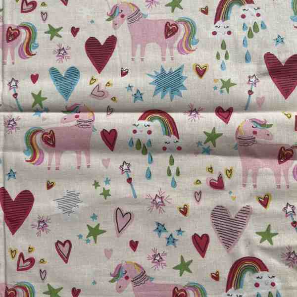 TISSU MFTA COTON LOLLILOP LICORNE IVOIRE