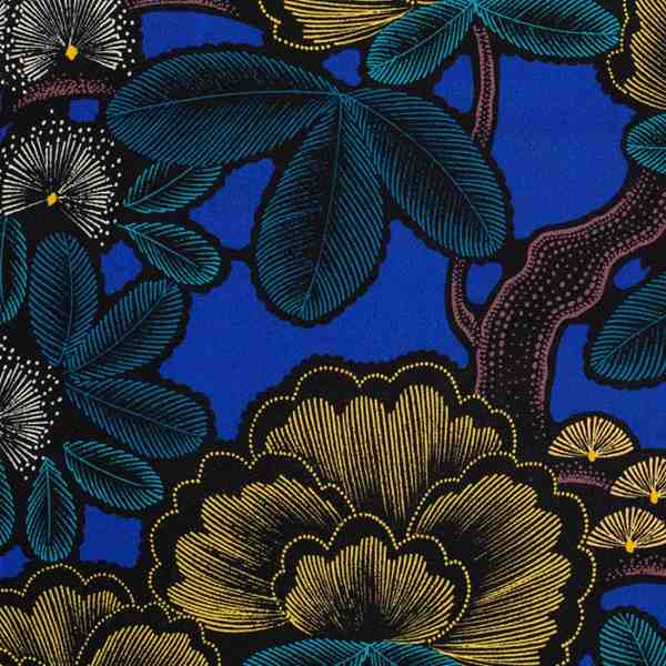 TISSU THEVENON POUR SIEGE KEW GARDENS FOND BLEU