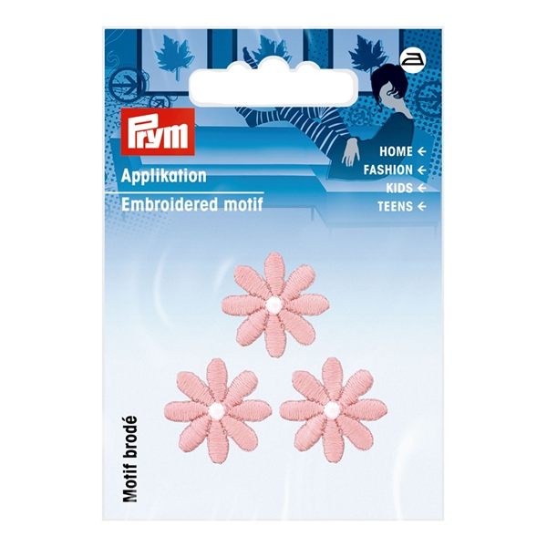 Ecusson Fleurs rose pastel