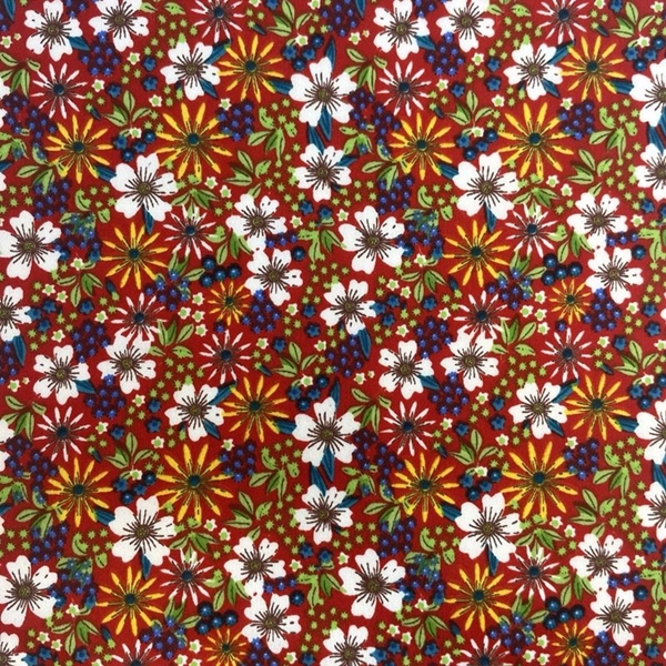COUPON  POLYESTER FLEUR BALNCHE JAUNE 1M50 X 1M40
