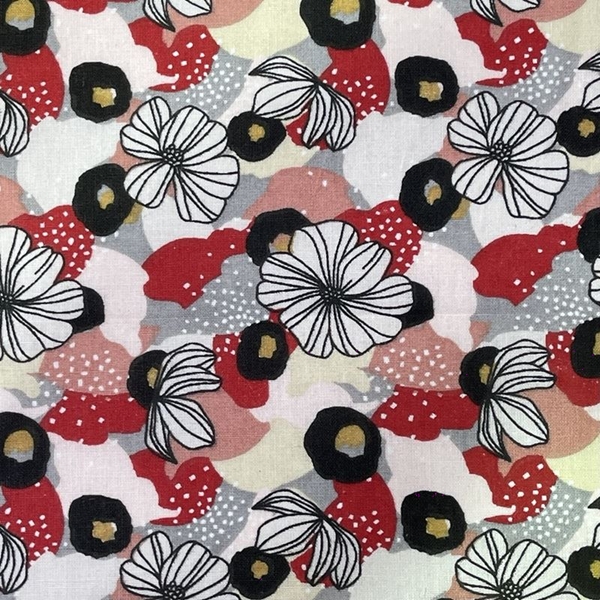 COUPON COTON BLANCHE ROUGE 1M50 X 1M40