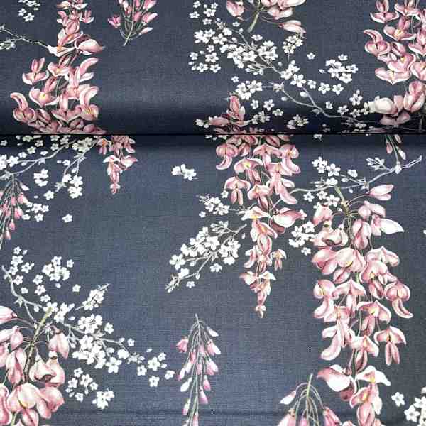 Tissu Popeline de Coton Oeko-Tex Romantisme Floral