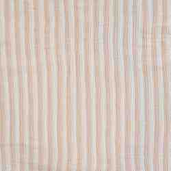 TISSU GAZE DE COTON RAY� BEIGE ET BLANC