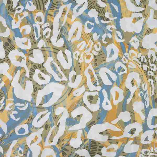 TISSU VISCOSE IMPRIMÉ MOTIF LÉOPARD ABSTRAIT BLEU