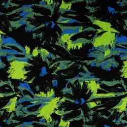 TISSU CHEMISIER IMPIRME FLEUR NOIR VERT BLEU