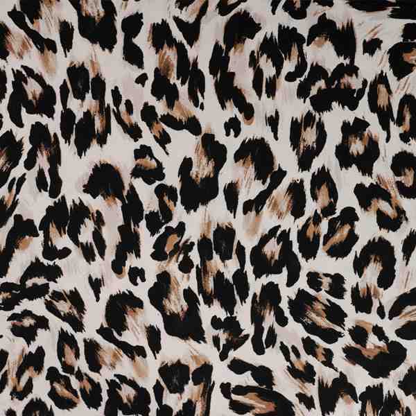 TISSU VISCOSE LEOPARD MARRON