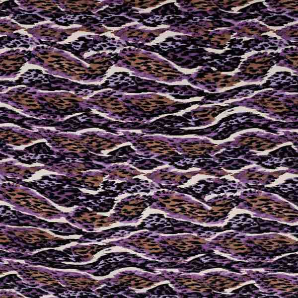 TISSU VISCOSE TWILL LEOPARD VIOLET LILAS