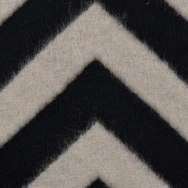  TISSU MANTEAU LAINE ZIGZAG NOIR ET BLANC